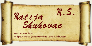 Matija Skukovac vizit kartica